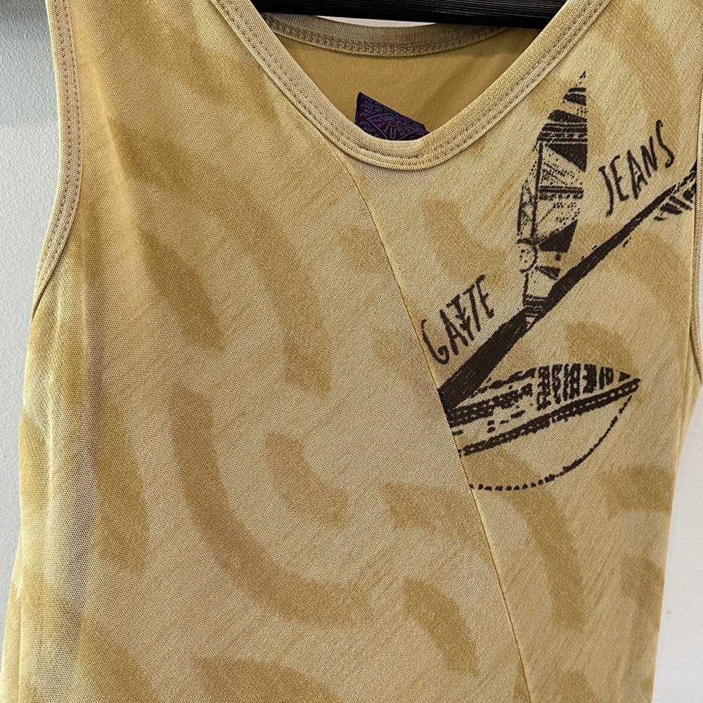 Yellow Patterned Maxi Dress with Tie Neck - Picture 7 of 11